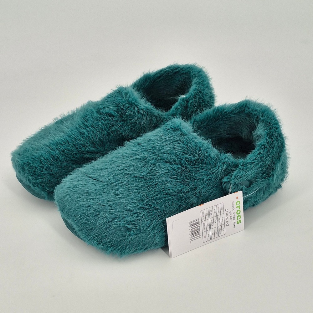 Crocs Classic Cozzzy Luxe Slipper Adult Women's Size 7 Hosta Turquoise Teal - Picture 14 of 16